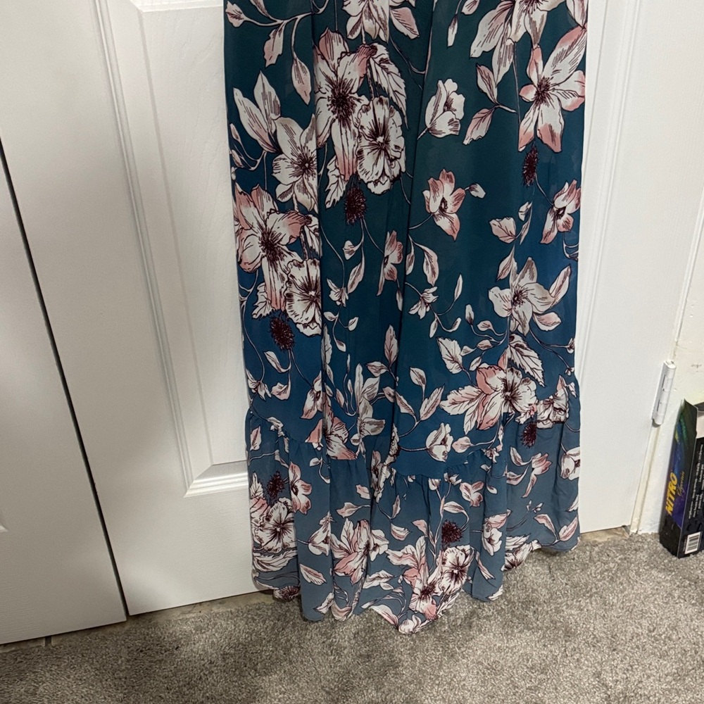Nanette Lepore Floral Maxi Dress - Black and Teal - Picture 7 of 7